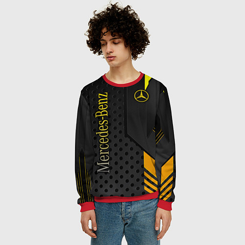 Мужской свитшот Mercedes-Benz / 3D-Красный – фото 3