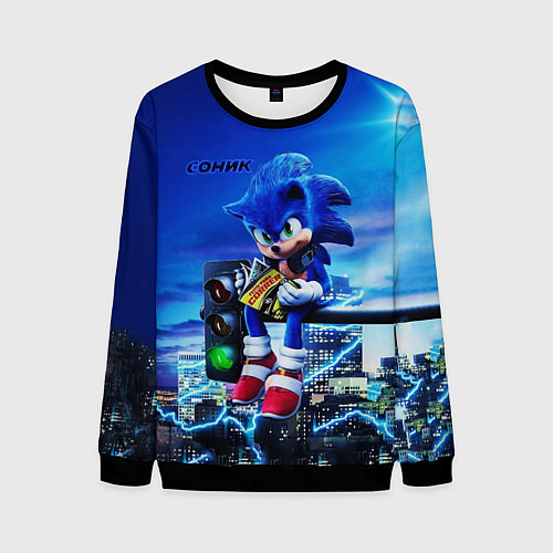 Мужской свитшот SONIC / 3D-Черный – фото 1