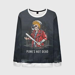 Свитшот мужской Punk??s Not Dead, цвет: 3D-белый