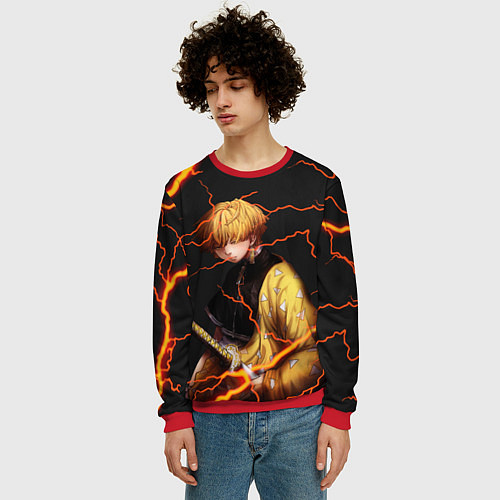 Мужской свитшот KIMETSU NO YAIBA / 3D-Красный – фото 3