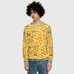 Свитшот мужской Смайлики Emoji, цвет: 3D-меланж — фото 2