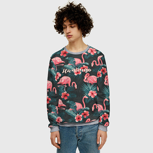 Мужской свитшот Flamingo / 3D-Меланж – фото 3