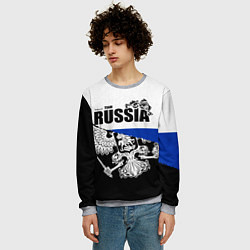 Свитшот мужской Russia, цвет: 3D-меланж — фото 2