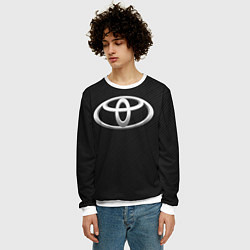 Свитшот мужской Toyota carbon, цвет: 3D-белый — фото 2
