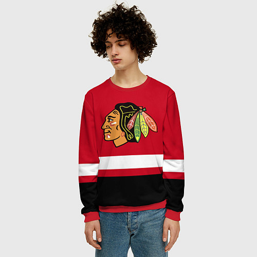 Мужской свитшот Chicago Blackhawks / 3D-Красный – фото 3