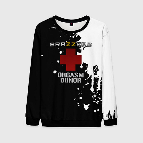 Мужской свитшот Brazzers orgasm donor / 3D-Черный – фото 1