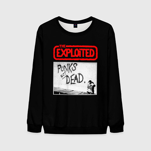 Мужской свитшот Punks Not Dead / 3D-Черный – фото 1