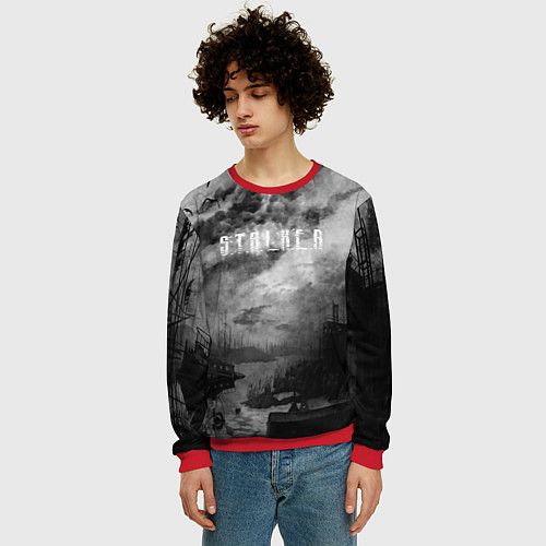 Мужской свитшот STALKER / 3D-Красный – фото 3