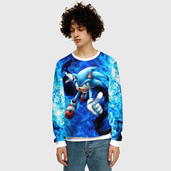 Свитшот мужской Blue Sonic, цвет: 3D-белый — фото 2