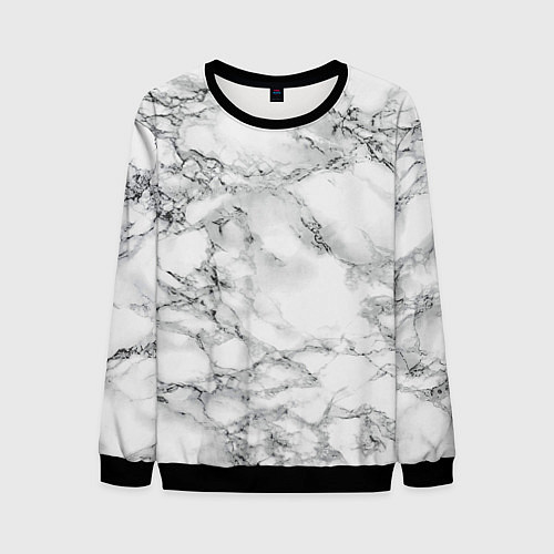 Мужской свитшот Мрамор / 3D-Черный – фото 1