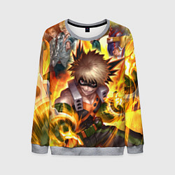 Свитшот мужской MY HERO ACADEMIA пламя, цвет: 3D-меланж