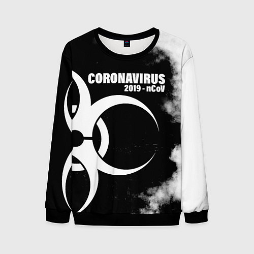 Мужской свитшот Coronavirus 2019 - nCoV / 3D-Черный – фото 1