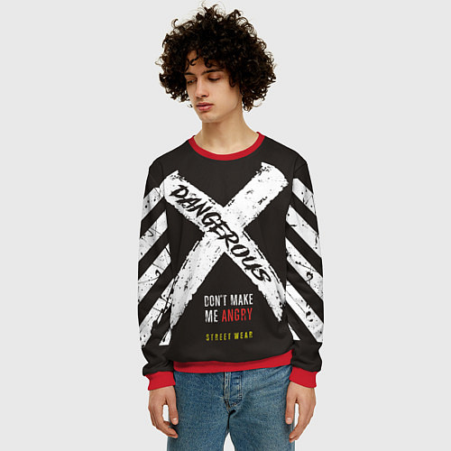 Мужской свитшот Off-White: Dangerous / 3D-Красный – фото 3