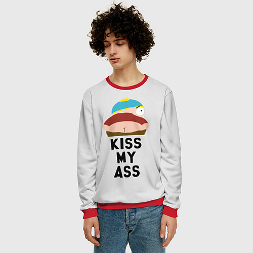 Мужской свитшот Kiss My Ass / 3D-Красный – фото 3