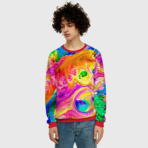Мужской свитшот TIE DYE / 3D-Красный – фото 3