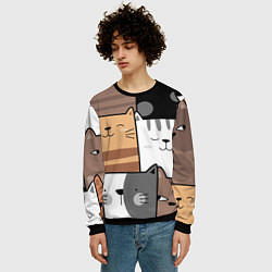 Свитшот мужской Котейки, цвет: 3D-черный — фото 2