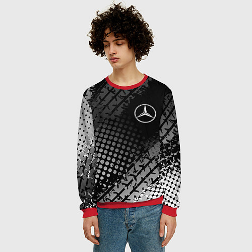 Мужской свитшот Mercedes-Benz / 3D-Красный – фото 3