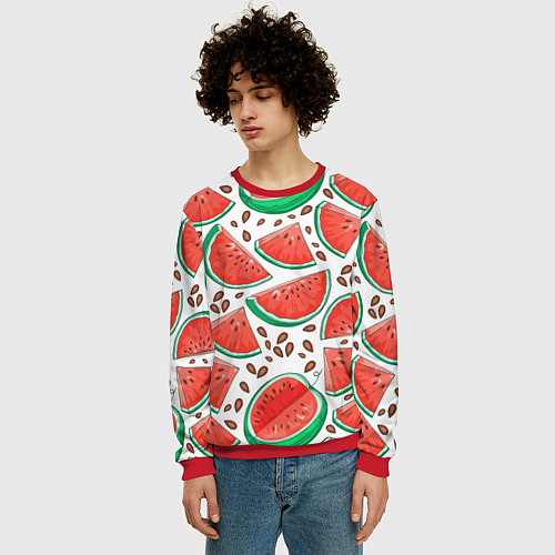 Мужской свитшот Арбуз / 3D-Красный – фото 3