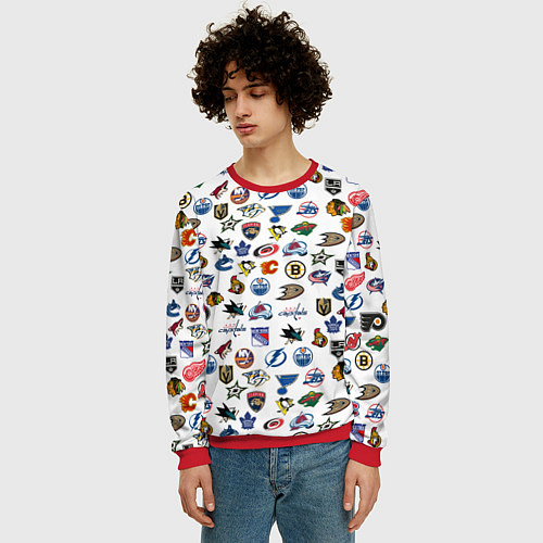 Мужской свитшот NHL PATTERN Z / 3D-Красный – фото 3
