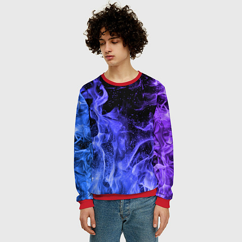 Мужской свитшот ОГОНЬ / 3D-Красный – фото 3