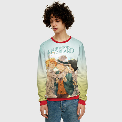 Мужской свитшот The Promised Neverland / 3D-Красный – фото 3