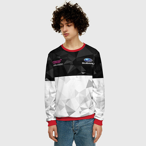 Мужской свитшот SUBARU WRX STI спина Z / 3D-Красный – фото 3