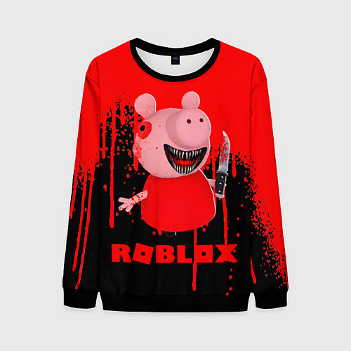 Мужской свитшот Roblox Piggy / 3D-Черный – фото 1