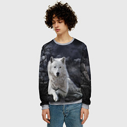 Свитшот мужской БЕЛЫЙ ВОЛК D, цвет: 3D-меланж — фото 2