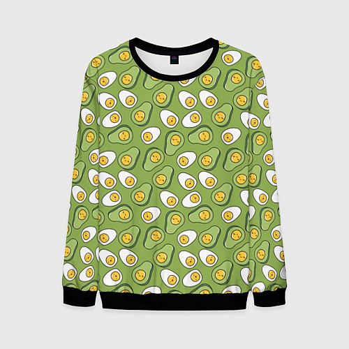 Мужской свитшот Avocado and Eggs / 3D-Черный – фото 1