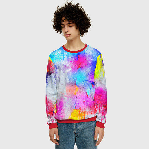 Мужской свитшот НЕОНОВЫЕ ПОТЕРТОСТИ / 3D-Красный – фото 3