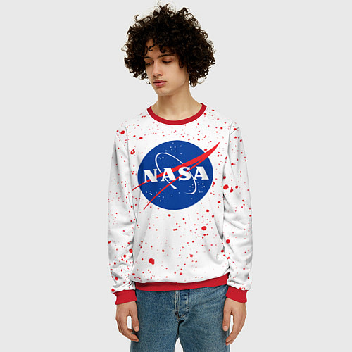 Мужской свитшот NASA НАСА / 3D-Красный – фото 3