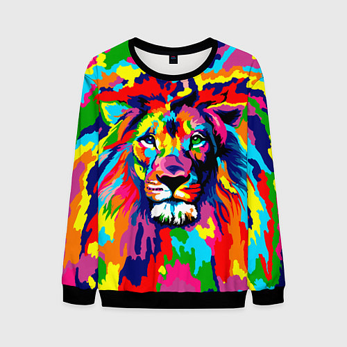 Мужской свитшот Лев Artistic Art / 3D-Черный – фото 1