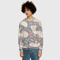 Свитшот мужской Милые кошечки, цвет: 3D-меланж — фото 2
