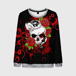 Свитшот мужской Череп и змея, цвет: 3D-меланж