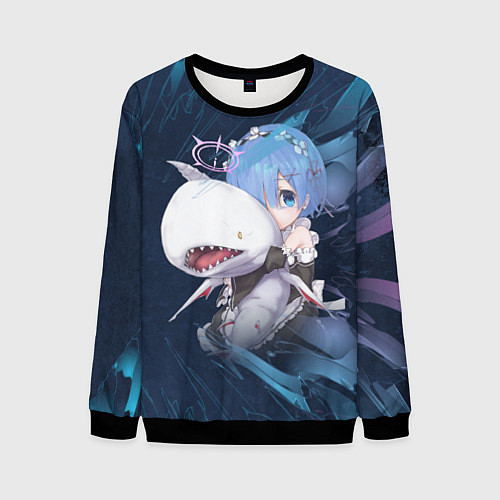 Мужской свитшот Re: Zero Жизнь с нуля / 3D-Черный – фото 1
