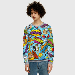 Свитшот мужской Pop art comics, цвет: 3D-меланж — фото 2