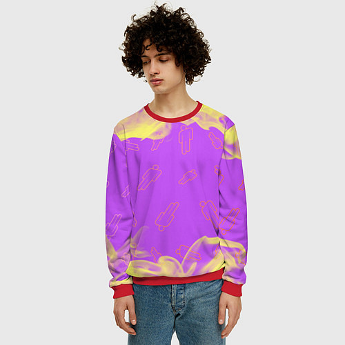 Мужской свитшот BILLIE EILISH БИЛЛИ АЙЛИШ / 3D-Красный – фото 3