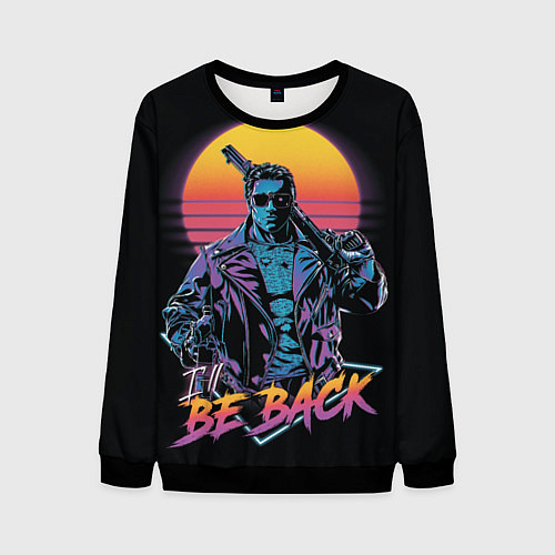Мужской свитшот I WILL BE BACK TERMINATOR / 3D-Черный – фото 1