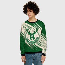 Свитшот мужской Милуоки Бакс, цвет: 3D-черный — фото 2