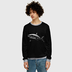 Свитшот мужской Акула, цвет: 3D-меланж — фото 2
