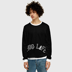 Свитшот мужской Thug Life Tatto OG 90s black, цвет: 3D-белый — фото 2