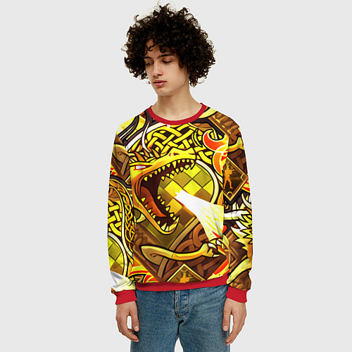 Мужской свитшот CS GO DRAGON LORE / 3D-Красный – фото 3
