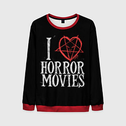 Свитшот мужской I Love Horror Movies, цвет: 3D-красный