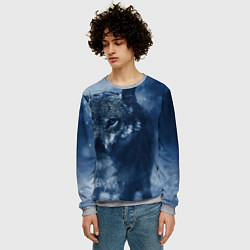 Свитшот мужской Красивый волк, цвет: 3D-меланж — фото 2