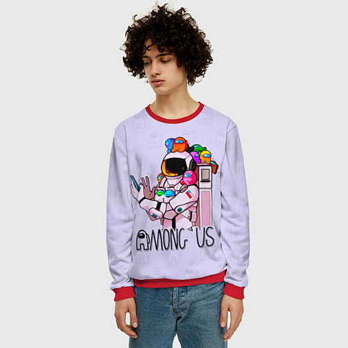 Мужской свитшот Among Us / 3D-Красный – фото 3