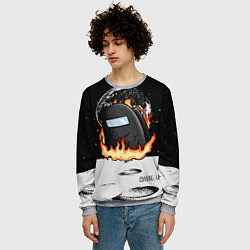Свитшот мужской Among Us fire, цвет: 3D-меланж — фото 2