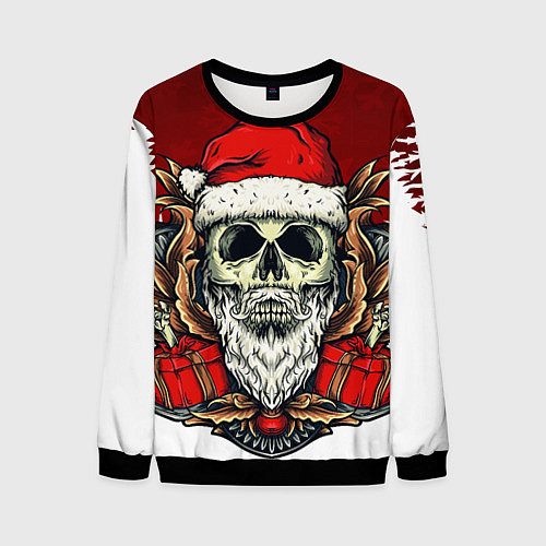 Мужской свитшот Санта по харду / 3D-Черный – фото 1