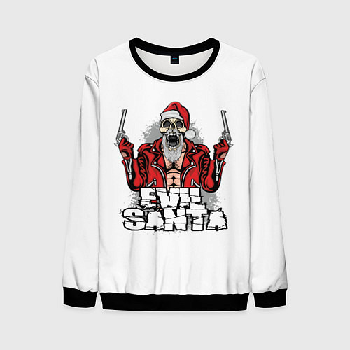 Мужской свитшот Злой Санта / 3D-Черный – фото 1