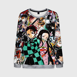 Свитшот мужской Клинок рассекающий демонов, цвет: 3D-меланж