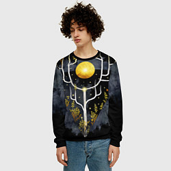 Свитшот мужской Графит и золото: дерево жизни, цвет: 3D-черный — фото 2